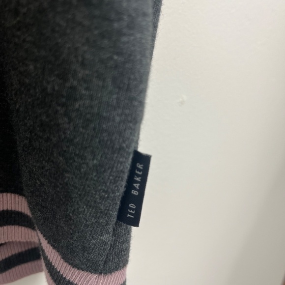 Ted Baker London Grey Polo Shirt w/ Pink Strip Trim - Picture 3 of 11